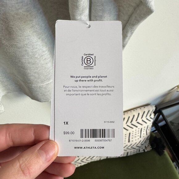 NWT Athleta Women's Light Weight Cardigan in Light Gray - Plus Size - Picture 4 of 5